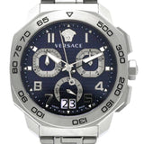 Shop Authentic Versace Dylos Chronograph Blue Dial Silver Steel Strap Watch for Men - VQC090016 - Luxxuri