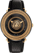  Shop Authentic Versace V Metal Icon Black Dial Black Leather Strap Watch For Men - VQL020015 - Luxxuri