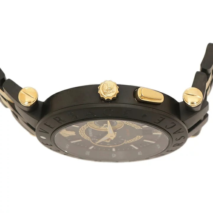  Shop Authentic Versace V-Race Analog Quartz Black Dial Two Tone Steel Strap Watch For Men - VEBV00619 - Luxxuri