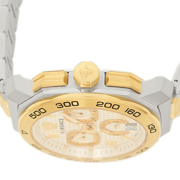  Shop Authentic Versace Dylos Chronograph Silver Dial Two Tone Steel Strap Watch for Men - VQC030015 - Luxxuri