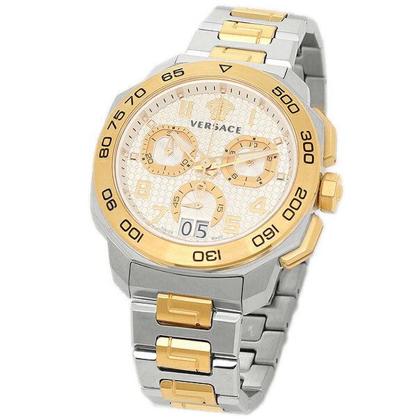  Shop Authentic Versace Dylos Chronograph Silver Dial Two Tone Steel Strap Watch for Men - VQC030015 - Luxxuri