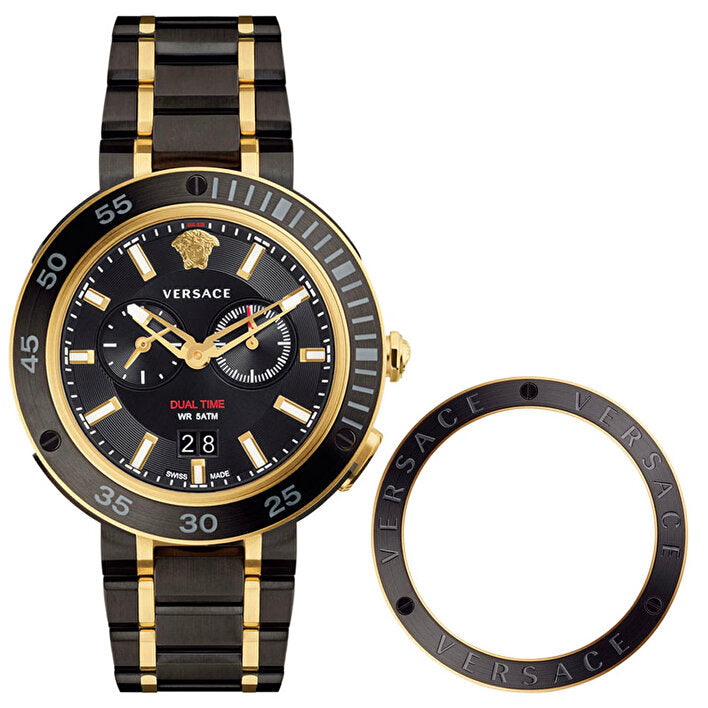  Shop Authentic Versace V Extreme Pro Two Tone Dial Stainless Steel Strap Watch for Men - VCN040017 - Luxxuri