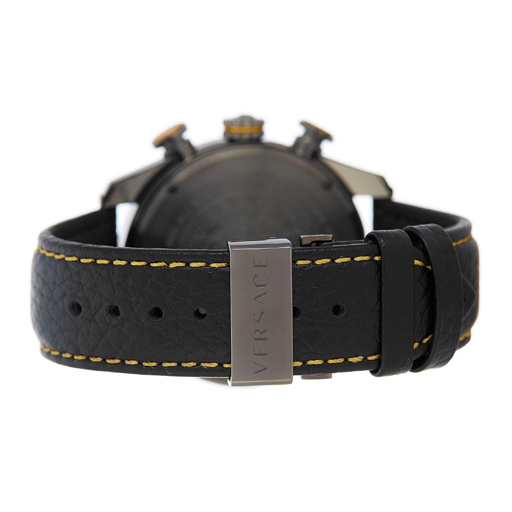  Shop Authentic Versace V Ray Chronograph Grey Dial Black Leather Strap Watch for Men - VDB020014 - Luxxuri