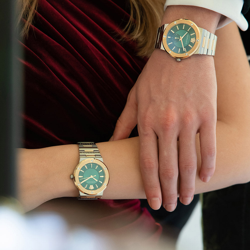  Shop Authentic Versace Greca Green Dial Silver Steel Strap Watch for Men - VEVI00420 - Luxxuri