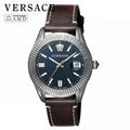  Shop Authentic Versace Greca Time Quartz Blue Dial Brown Leather Strap Watch For Men - VE3K00122 - Luxxuri