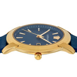  Shop Authentic Versace V-Urban Quartz Blue Dial Blue Leather Strap Watch for Men - VELQ00319 - Luxxuri