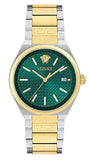  Shop Authentic Versace V-Auria Quartz Green Dial Two Tone Steel Strap Watch for Men - VE0F00425 - Luxxuri