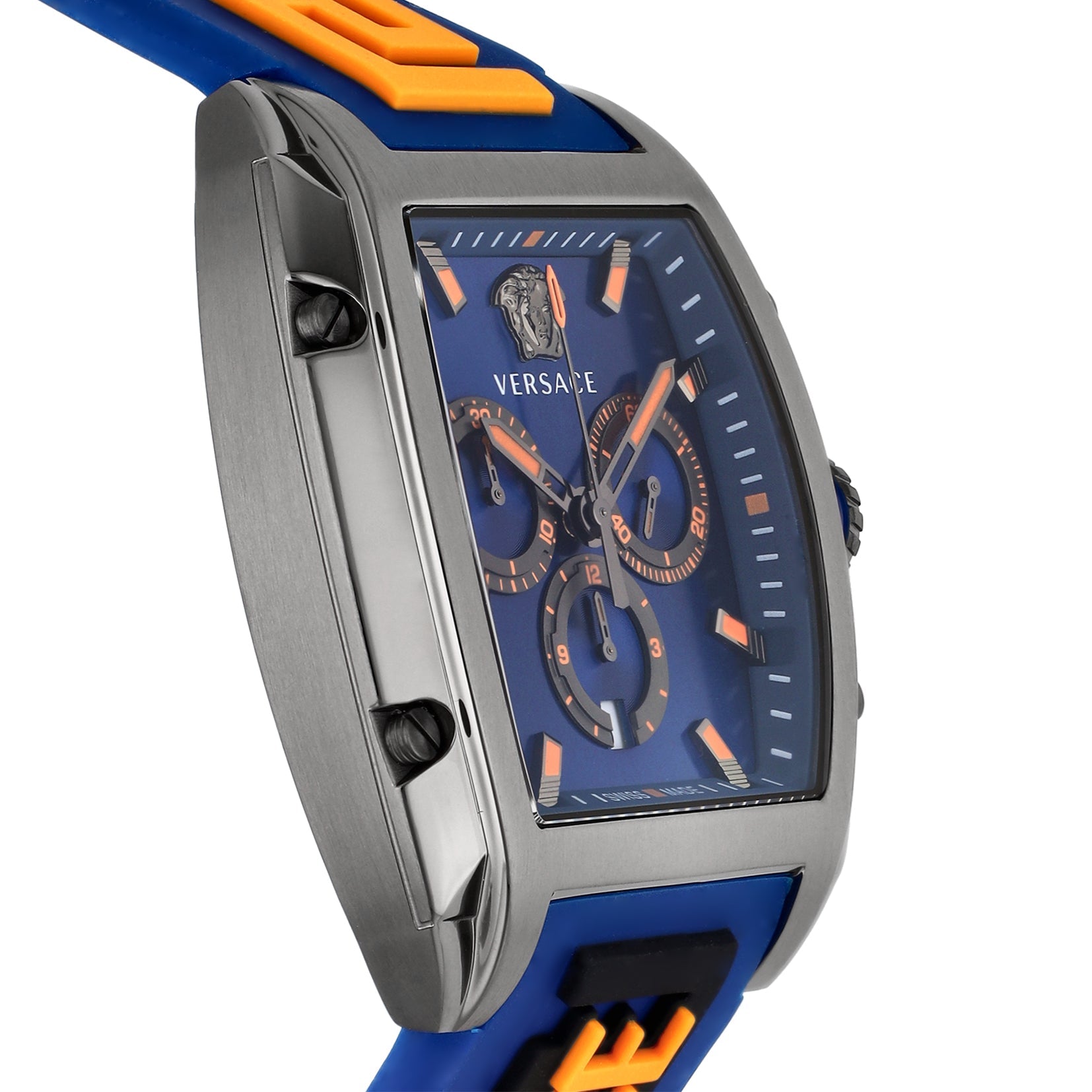  Shop Authentic Versace Iconic Dominus Chronograph Blue Dial Blue Rubber Strap Watch For Men - VE6H00323 - Luxxuri