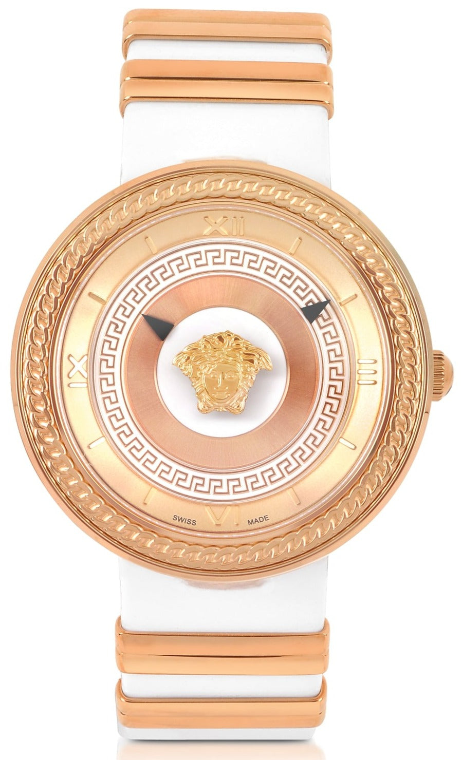  Shop Authentic Versace V Metal Icon Gold Dial White & Gold Strap Watch for Women - VLC040014 - Luxxuri