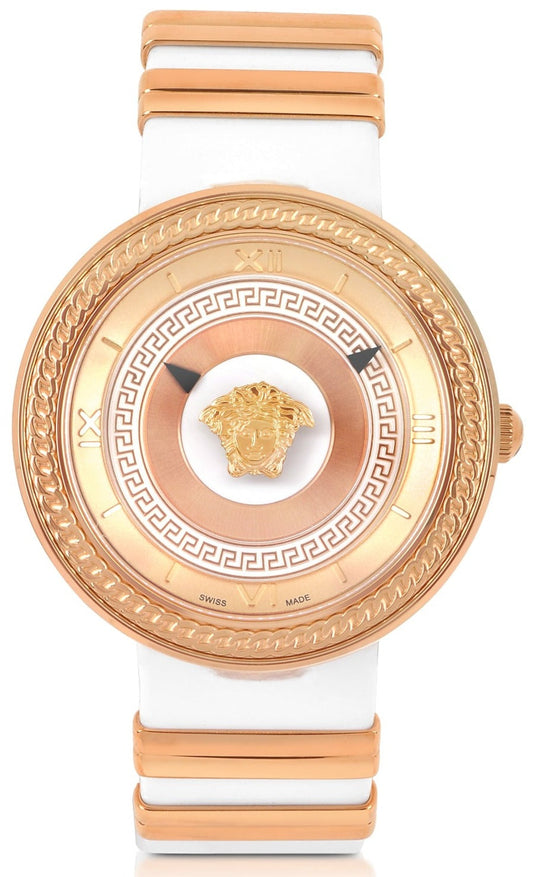  Shop Authentic Versace V Metal Icon Gold Dial White & Gold Strap Watch for Women - VLC040014 - Luxxuri