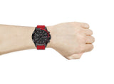  Shop Authentic Tommy Hilfiger Multifunction Quartz Black Dial Red Rubber Strap Watch for Men  - 1791722 - Luxxuri