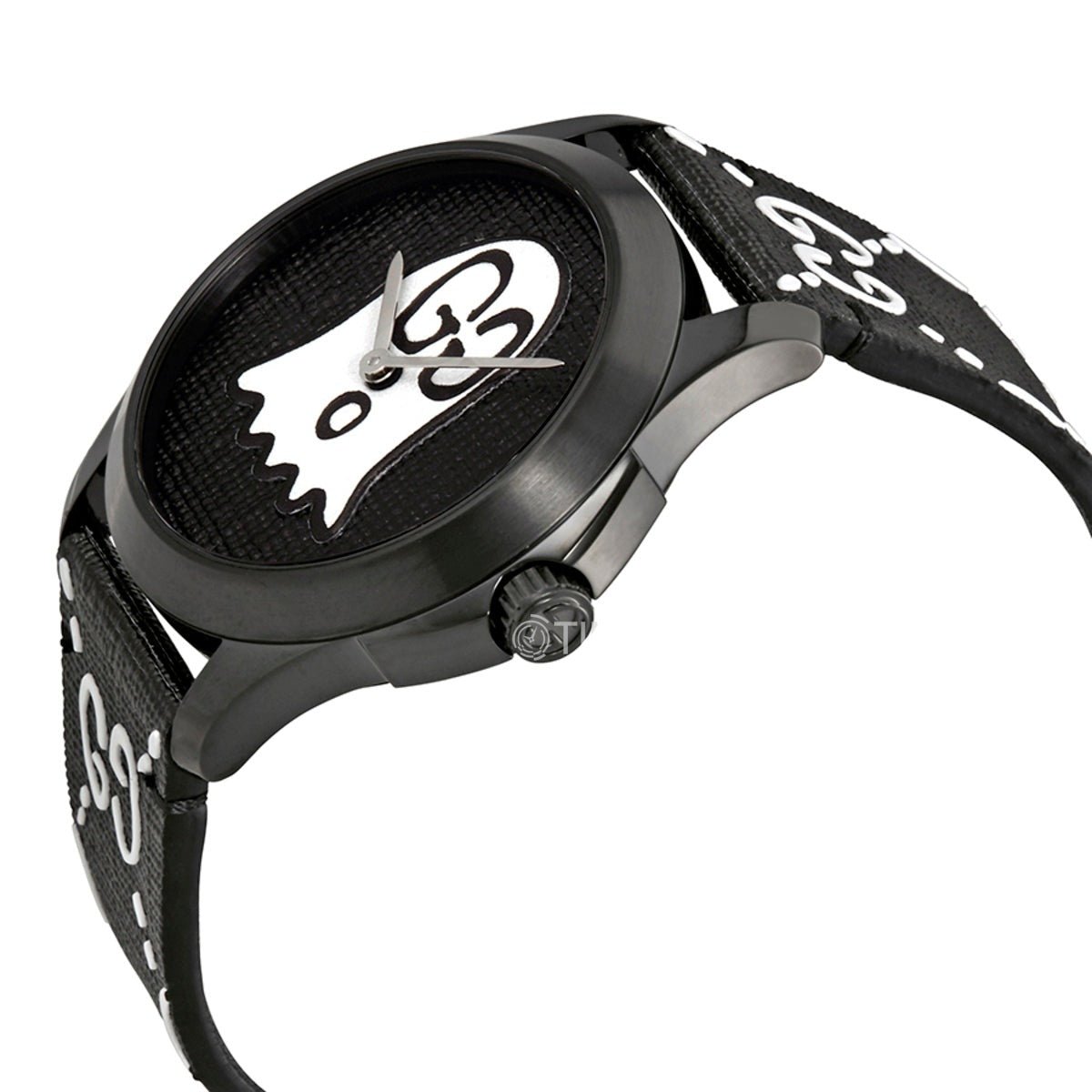  Shop Authentic Gucci G Timeless Ghost Black Dial Black Leather Strap Watch For Men - YA1264018 - Luxxuri