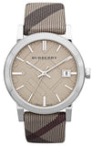  Shop Authentic Burberry The City Beige Dial Chequered Brown Leather Strap Watch for Women - BU9029 - Luxxuri