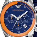  Shop Authentic Emporio Armani Chronograph Blue Dial Blue Rubber Strap Watch For Men - AR5864 - Luxxuri