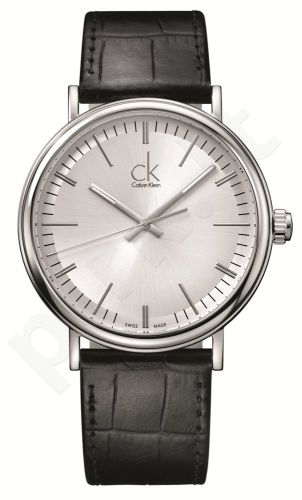  Shop Authentic Calvin Klein Surround Silver Dial Black Leather Strap Watch for Men - K3W211C6 - Luxxuri