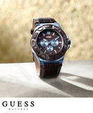  Shop Authentic Guess Force Quartz Brown Dial Brown Leather Strap Watch For Men - W0674G5 - Luxxuri