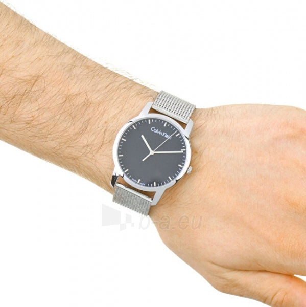  Shop Authentic Calvin Klein City Chronograph Black Dial Silver Mesh Bracelet Watch for Men - K2G2G121 - Luxxuri