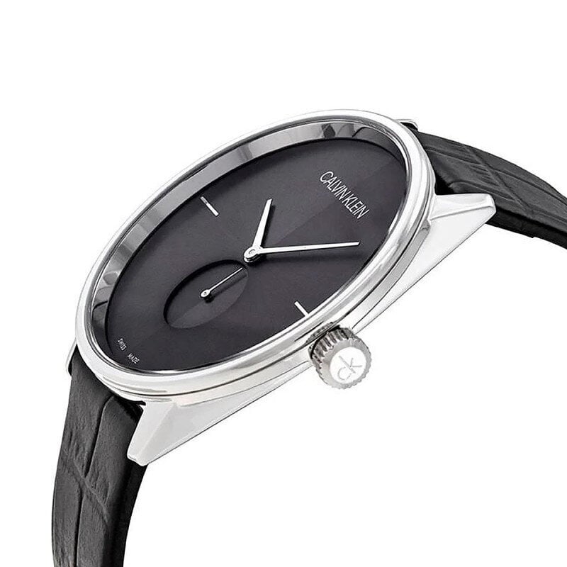  Shop Authentic Calvin Klein Accent Black Dial Black Leather Strap Watch for Men - K2Y211C3 - Luxxuri