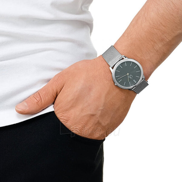  Shop Authentic Calvin Klein Minimal Grey Dial Silver Mesh Bracelet Watch for Men - K3M21124 - Luxxuri