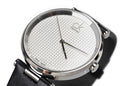  Shop Authentic Calvin Klein Sight Silver Dial Black Leather Strap Watch for Men - K1S21120 - Luxxuri
