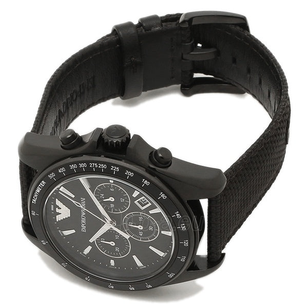  Shop Authentic Emporio Armani Sigma Chronograph Black Dial Black Leather Strap Watch For Men - AR6131 - Luxxuri
