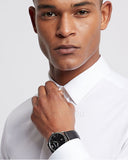  Shop Authentic Emporio Armani Giovanni Analog Black Dial Black Leather Strap Watch For Men - AR11210 - Luxxuri