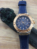  Shop Authentic Guess Rigor Analog Blue Dial Blue Denim Strap Watch For Men - W0040G6 - Luxxuri