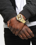  Shop Authentic Guess Zeus Diamonds Gold Dial Gold Steel Strap Watch for Men - GW0209G2 - Luxxuri