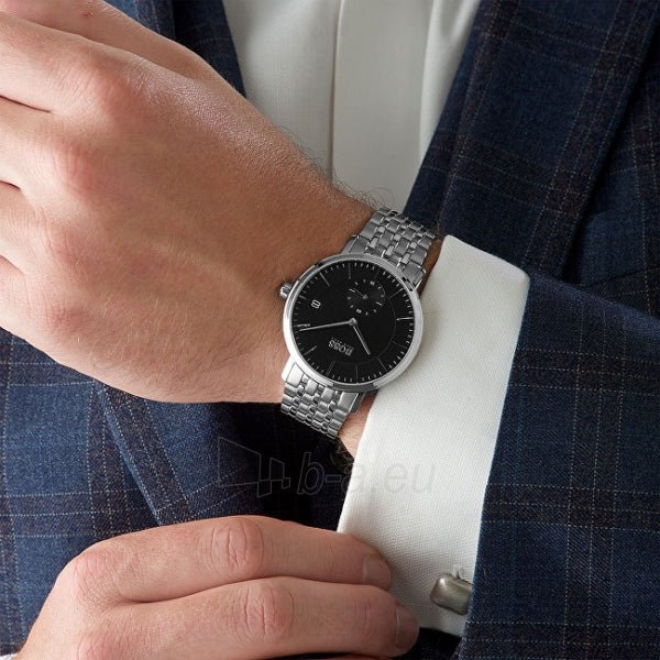  Shop Authentic Hugo Boss Officer Black Dial Silver Steel Strap Watch for Men - 1513614 - Luxxuri