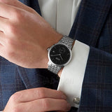  Shop Authentic Hugo Boss Officer Black Dial Silver Steel Strap Watch for Men - 1513614 - Luxxuri