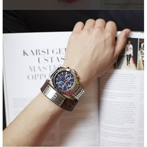  Shop Authentic Tommy Hilfiger Hudson Chronograph Quartz Blue Dial Silver Steel Strap Watch For Men - 1791228 - Luxxuri