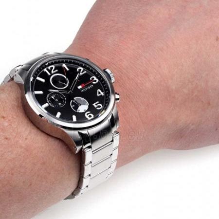 Tommy Hilfiger Jackson Quartz Black Dial Silver Steel Strap Watch for Men - 1791243