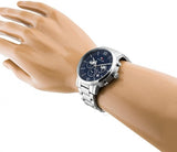  Shop Authentic Tommy Hilfiger Evan Chronograph Blue Dial Silver Steel Strap Watch For Men - 1710409 - Luxxuri