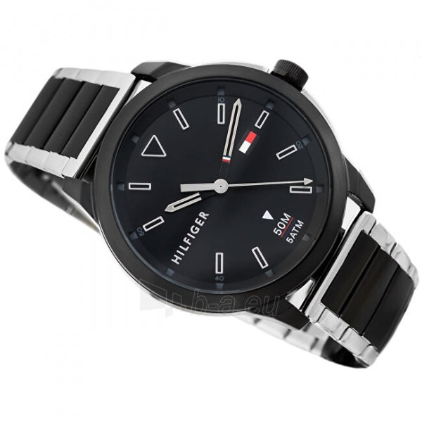  Shop Authentic Tommy Hilfiger Sneaker Quartz Black Dial Two Tone Steel Strap Watch for Men - 1791619 - Luxxuri