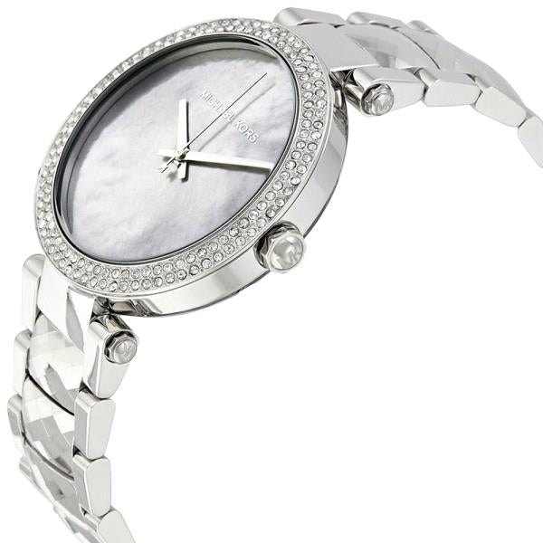  Shop Authentic Michael Kors Parker Mother of Pearl Silver Steel Strap Watch for Women - MK6424 - Luxxuri