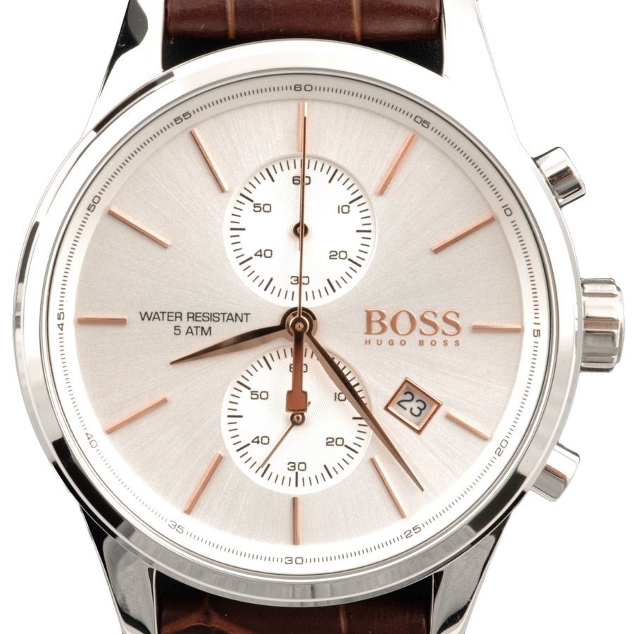  Shop Authentic Hugo Boss Jet White Dial Brown Leather Strap Watch for Men - 1513280 - Luxxuri
