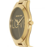  Shop Authentic Michael Kors Slim Runway Black Dial Gold Steel Strap Watch for Women - MK3803 - Luxxuri