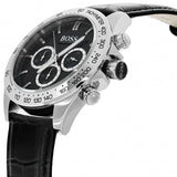  Shop Authentic Hugo Boss Ikon Black Dial Black Leather Strap Watch for Men - 1513178 - Luxxuri