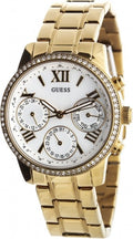  Shop Authentic Guess Mini Sunrise Diamonds Silver Dial Gold Steel Strap Watch for Women - W0623L3 - Luxxuri