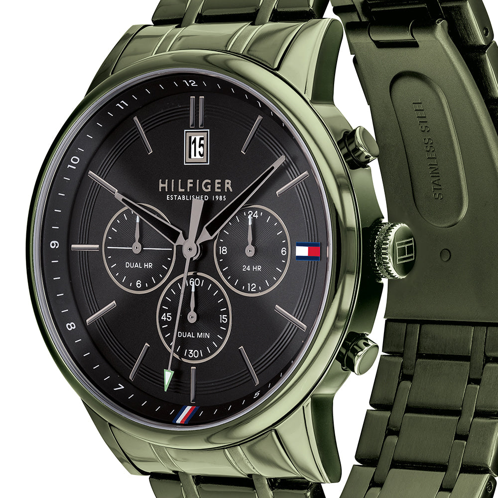 Shop Authentic Tommy Hilfiger Quartz Black Dial Black Steel Strap Watch for Men - 1791634 - Luxxuri