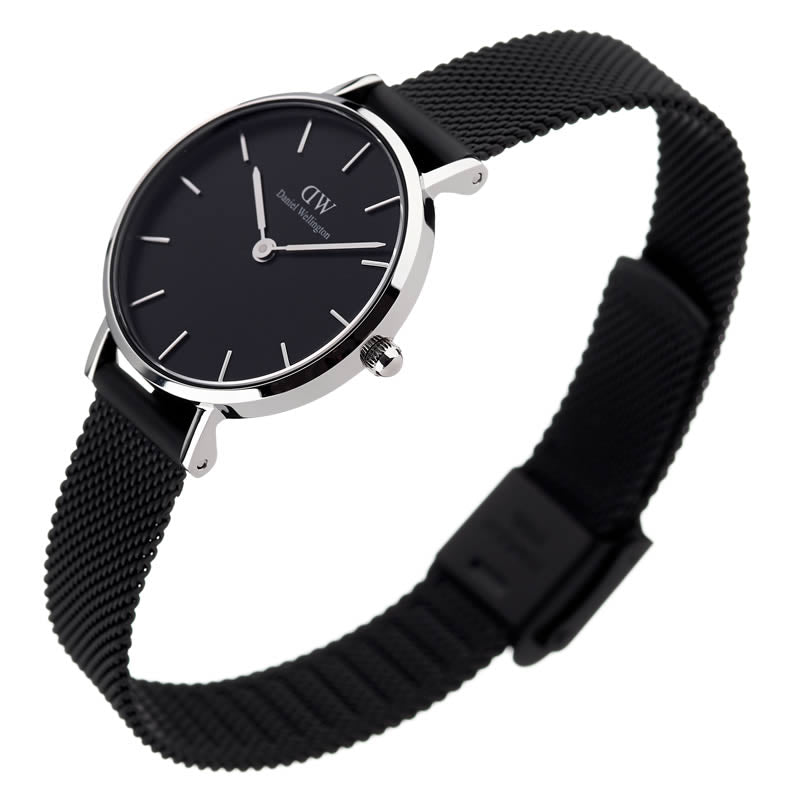  Shop Authentic Daniel Wellington Petite Ashfield Black Dial Black Mesh Strap Watch For Women - DW00100246 - Luxxuri