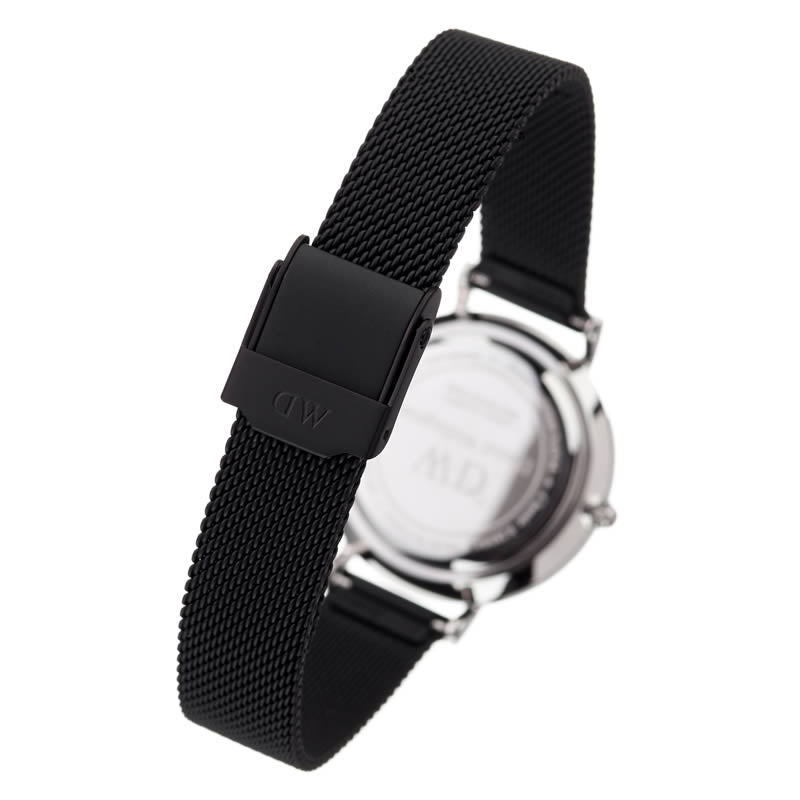  Shop Authentic Daniel Wellington Petite Ashfield Black Dial Black Mesh Strap Watch For Women - DW00100246 - Luxxuri