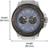  Shop Authentic Guess Rigor Analogue Quartz Blue Dial Brown Leather Strap Watch For Men - W0040G10 - Luxxuri