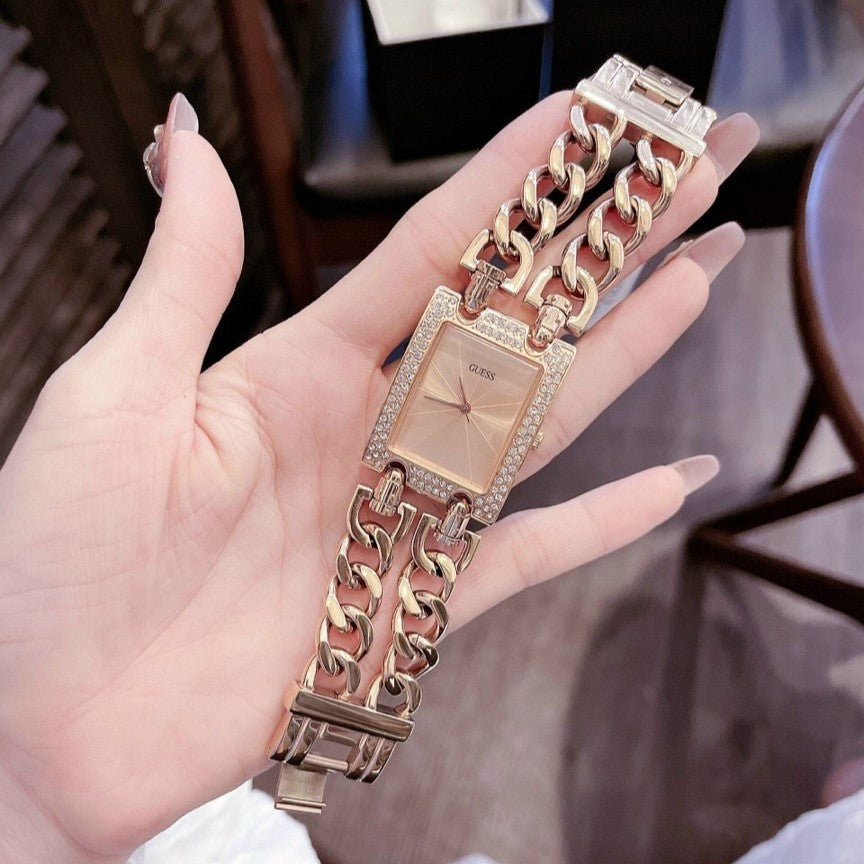  Shop Authentic Guess Mod Heavy Metal Diamonds Rose Gold Dial Rose Gold Steel Strap Watch for Women - W0072L3 - Luxxuri