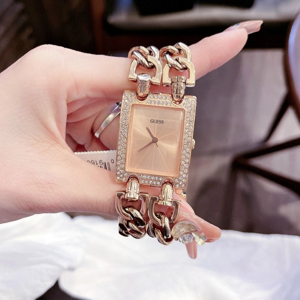  Shop Authentic Guess Mod Heavy Metal Diamonds Rose Gold Dial Rose Gold Steel Strap Watch for Women - W0072L3 - Luxxuri