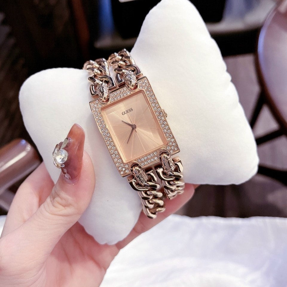  Shop Authentic Guess Mod Heavy Metal Diamonds Rose Gold Dial Rose Gold Steel Strap Watch for Women - W0072L3 - Luxxuri