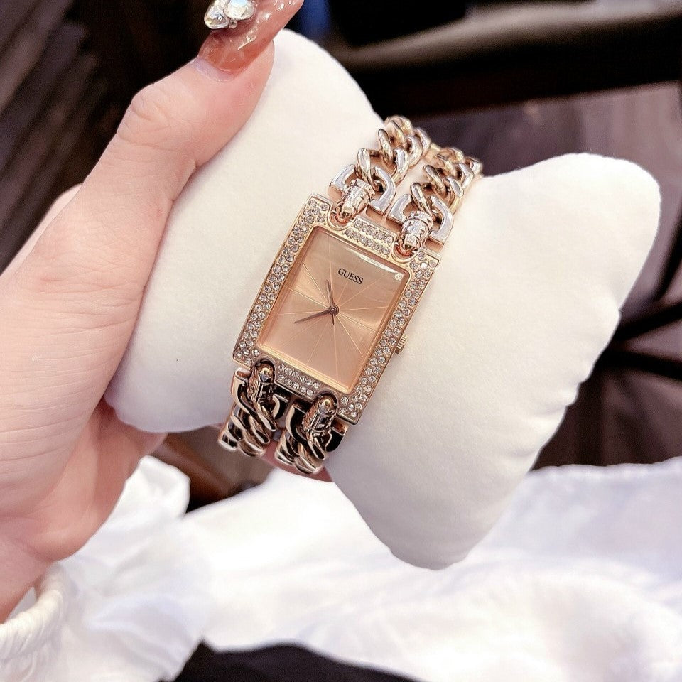  Shop Authentic Guess Mod Heavy Metal Diamonds Rose Gold Dial Rose Gold Steel Strap Watch for Women - W0072L3 - Luxxuri