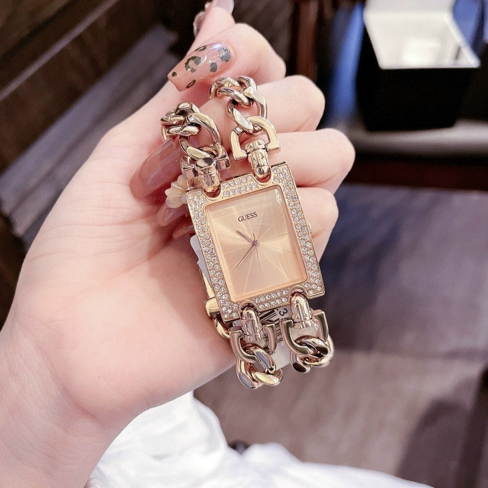  Shop Authentic Guess Mod Heavy Metal Diamonds Rose Gold Dial Rose Gold Steel Strap Watch for Women - W0072L3 - Luxxuri