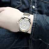  Shop Authentic Guess Exec Chronograph White Dial Two Tone Steel Strap Watch for Men - W0075G2 - Luxxuri