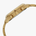 Guess Analog Chronograph Gold Dial Gold Steel Strap Watch for Men - W0075G5